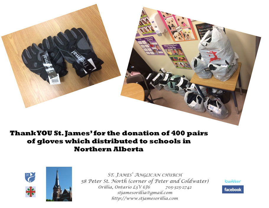 Gloves to Northern Alberta schools