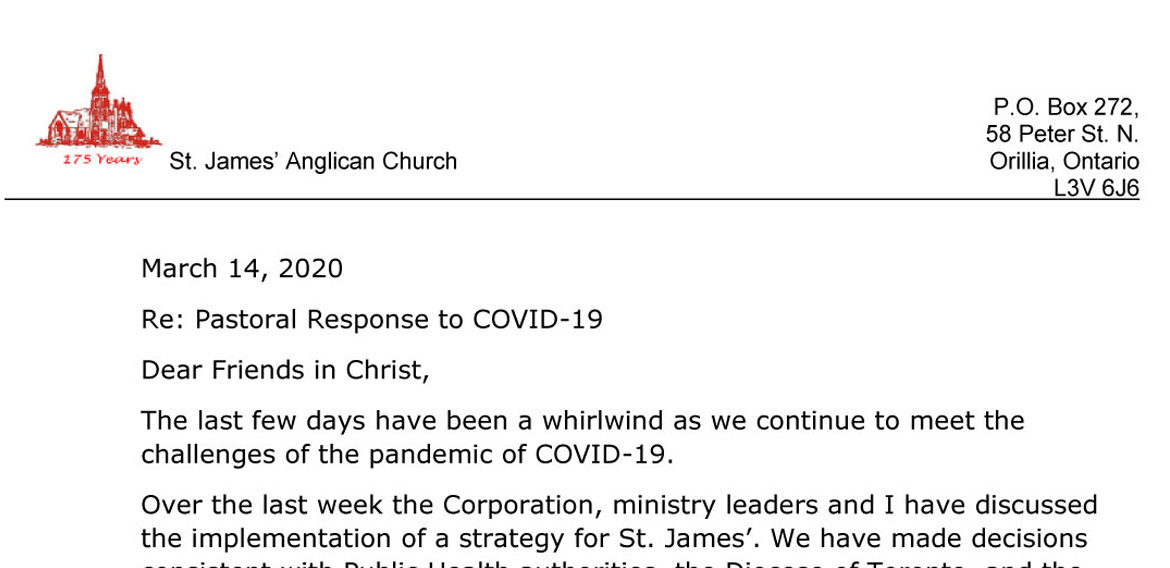 Pastoral Response to COVID-19
