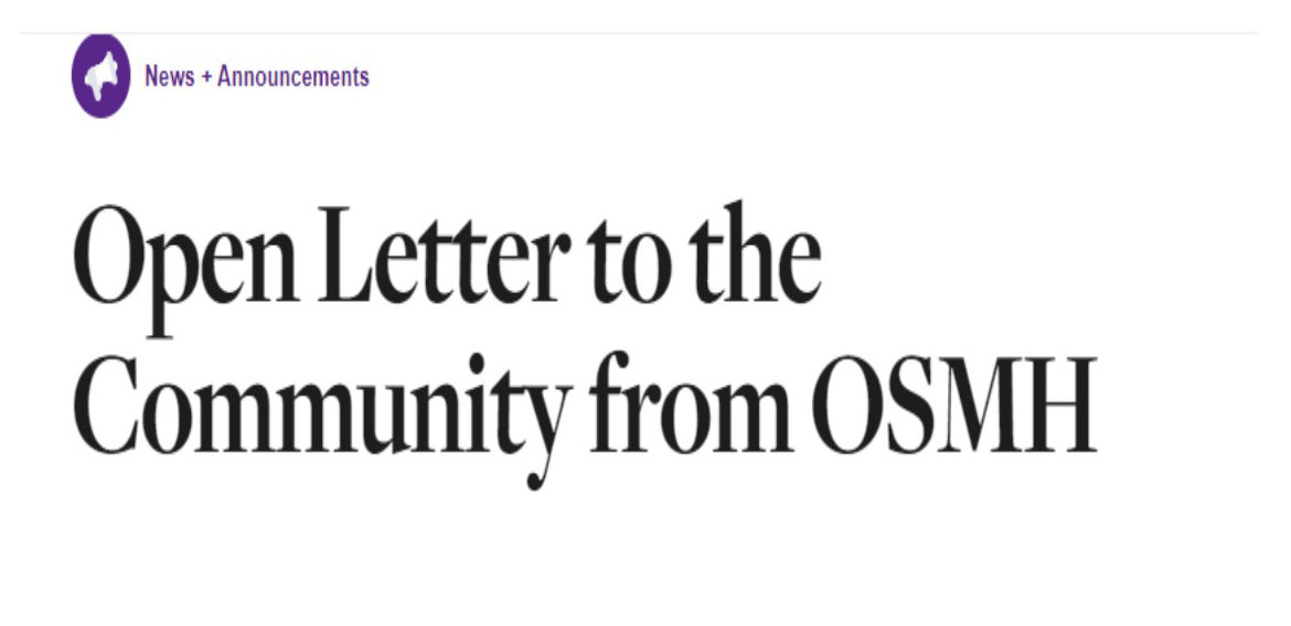 Open letter to the Community